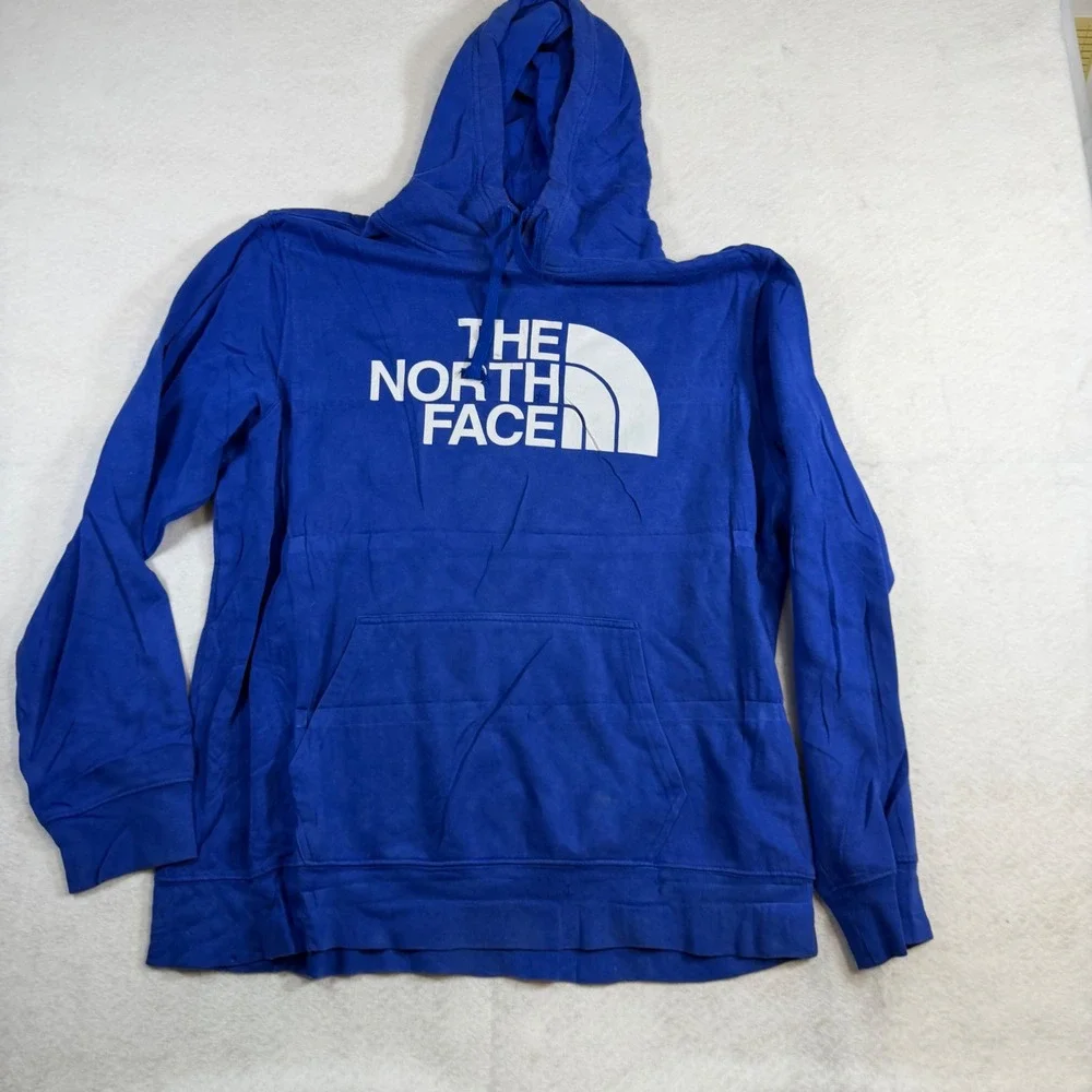 The North Face Mens Half Dome Pullover Hoodie Blue XL Logo Sweatshirt 8010